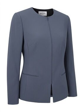 Kasper Women's Slate-Gray Zip-Front Tailored Jacket